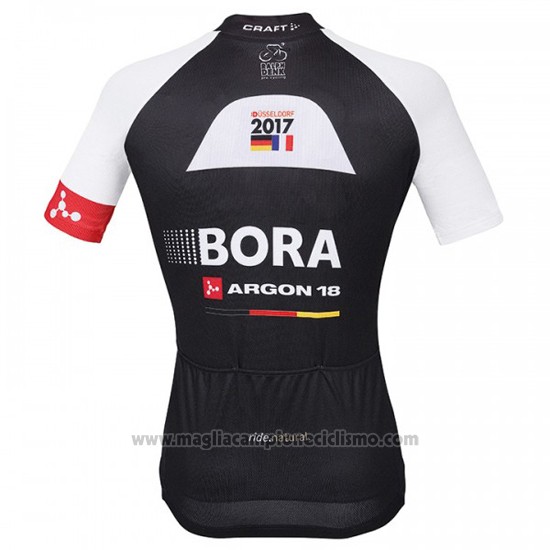 2016 Abbigliamento Ciclismo Bora Nero e Rosso Manica Corta e Salopette